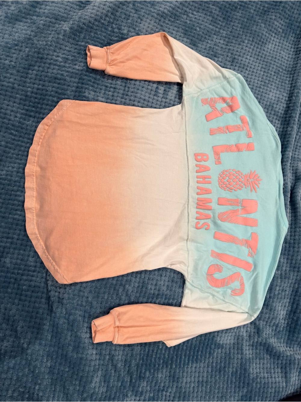 Bahamas Ombré Long Sleeve Shirt - Peach & Aqua XS